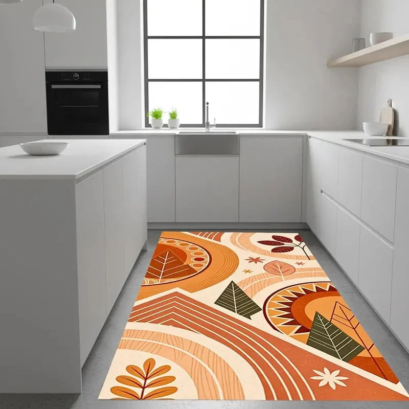 Terracotta Runner Rug, Animal Pattern, Waterproof Machine-Made Polyester Mat with PVC Backing, 6 Sizes for Travel - product view 6