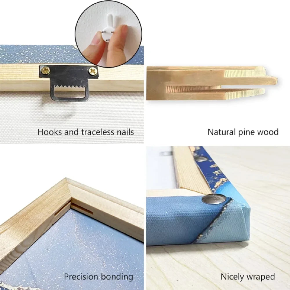 3-Piece Canvas Stretcher Frame Kit, 50x70cm Vertical Rectangle, Cotton Modern DIY Art Mounting Frames - product view 6