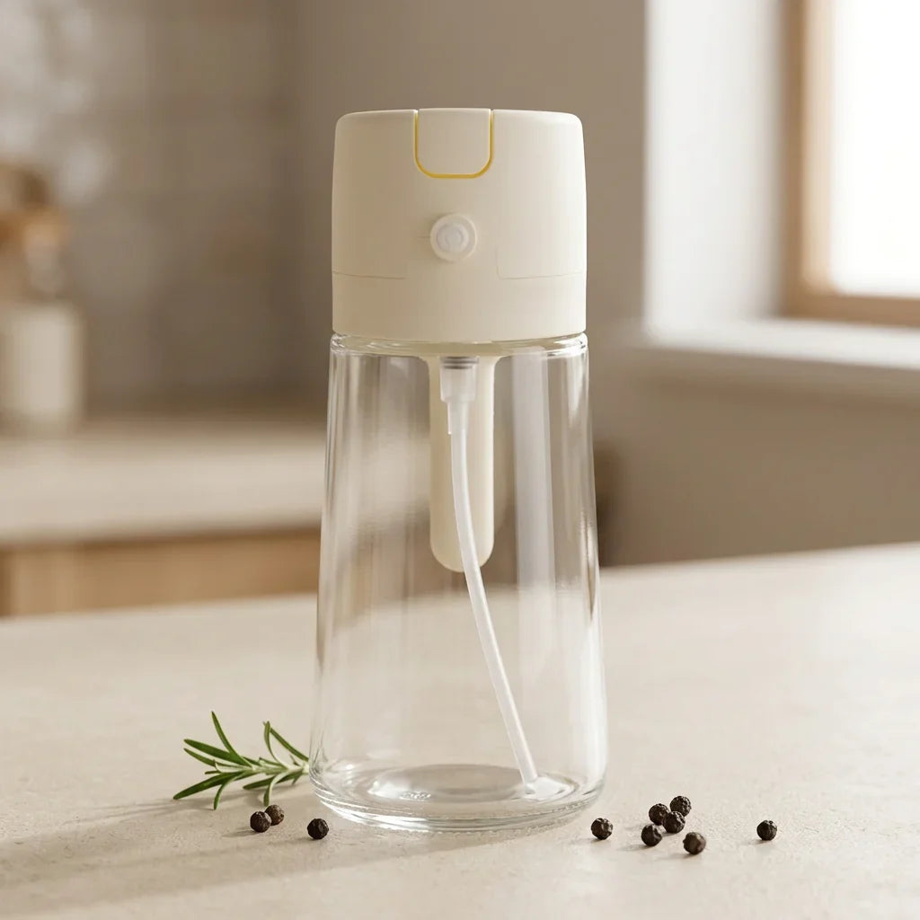 Glass Oil Spray Bottle, Dual-Mode Mist Sprayer and Pour Dispenser with Internal Tube for Cooking, Grilling and Salads - product view 4