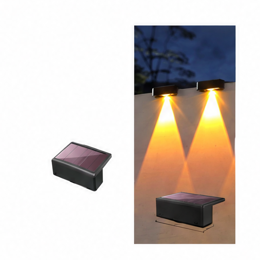 JupiGlow Solar Deck Lights, Outdoor LED Downlights for Fence, Railing and Steps, Dimmable ABS Wall Lights with Warm or White Light