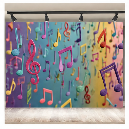 JupiGlow Music Notes Tapestry, 100% Polyester Pop Art Wall Hanging with HD Heat-Transfer Print, Washable, Multiple Sizes for Home Décor