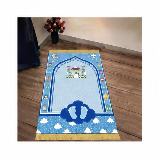 JupiGlow Geometric Prayer Rug, Fade-Resistant Machine-Made Floor Mat with Suede Backing in Five Sizes for Home and Travel