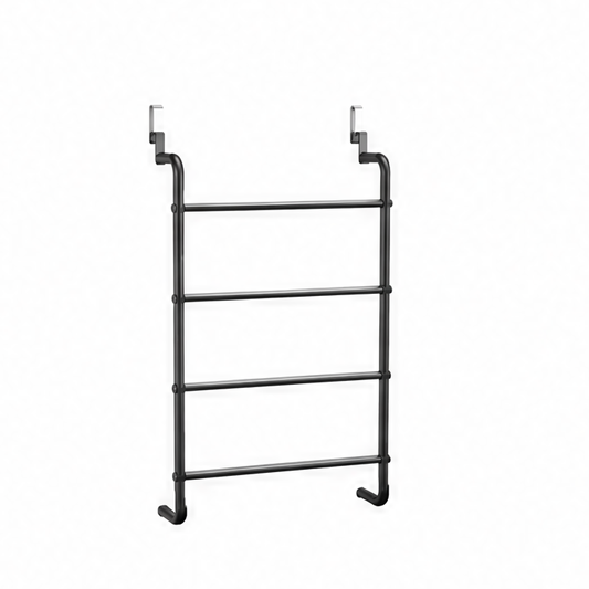 JupiGlow Over Door Drying Rack, 4-Tier Iron Towel Hanger, No-Punch Assembly, 44 × 17 × 74 cm for Bathroom and Bedroom