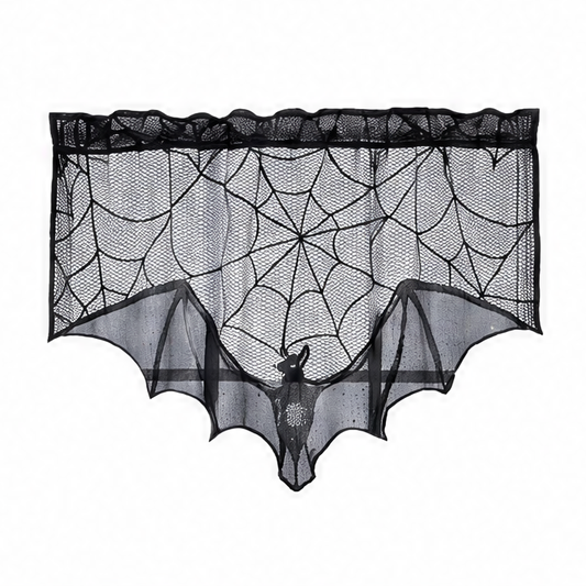 JupiGlow Reusable Halloween Spider Web Decor, Crocheted 100% Polyester Tablecloth, Mantel Cloth, Door Curtain and Lampshade Accents