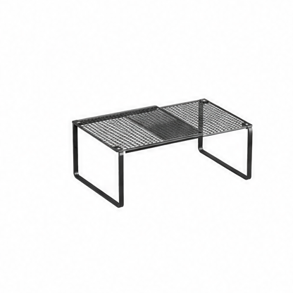 JupiGlow Adjustable Cabinet Shelf Organizer, Stackable Steel Rack, Expandable 27–38 cm or 38–62 cm, 1- or 2-Piece Pantry Storage