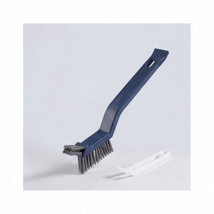 JupiGlow Crevice Cleaning Brush, PP Handle with PET Bristles and Hair-Collecting Clip for Tile Gaps, Window Grooves and Corners