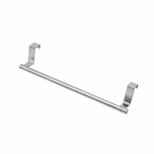 JupiGlow Over Door Drying Rack, Stainless Steel Towel Bar for Bathroom and Kitchen, 24 or 36 cm, Silver or Black