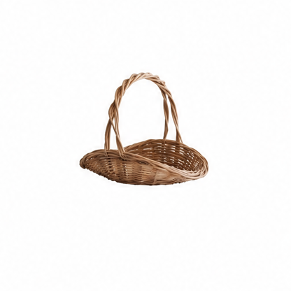JupiGlow Rattan Garden Harvest Basket, Handwoven Portable Storage Basket with Handles for Fruits, Vegetables, Picnics and Home