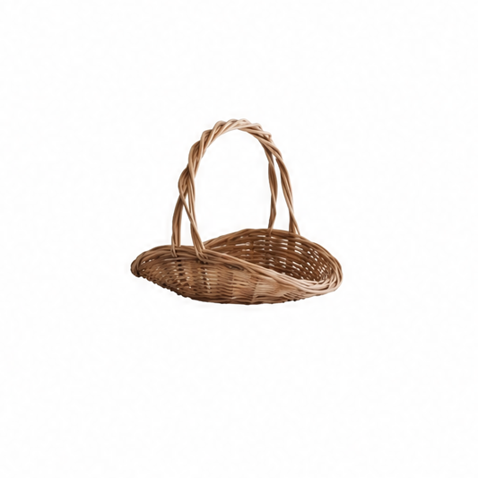 JupiGlow Rattan Garden Harvest Basket, Handwoven Portable Storage Basket with Handles for Fruits, Vegetables, Picnics and Home