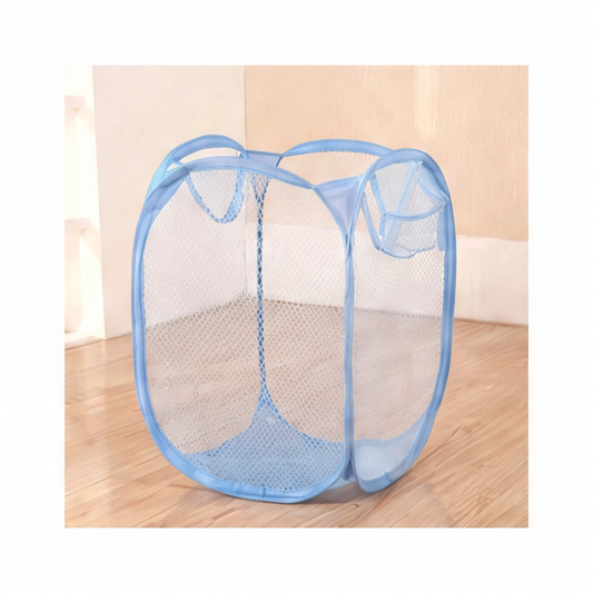 JupiGlow Foldable Laundry Basket, Breathable Mesh Polyester Hamper with Handles, 30 x 30 x 40 cm, Portable Storage for Bedroom, Dorm and Travel