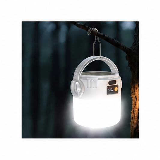 JupiGlow Solar and USB Rechargeable Camping Lantern, Adjustable LED Emergency Light with Hanging Hook, ABS Body, 800mAh or 2-Pack