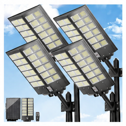 JupiGlow Solar Landscape Lights, 4-Pack Outdoor Garden Lighting with Automatic Dusk-to-Dawn Control, IP65 Weather Resistance and Multiple Modes
