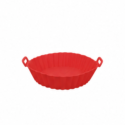 JupiGlow Silicone Air Fryer Liner, Reusable Non-Stick Basket Insert with Handles, M and L Sizes for Baking and Cooking