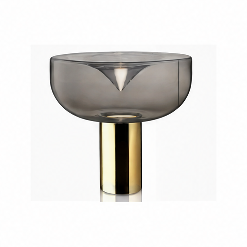 JupiGlow Ribbed Glass Table Lamp, AC 220 V, Bulb Included, Decorative Bedside Light with Gold, Black or Chrome Hardware