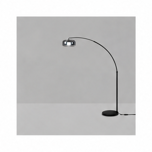 JupiGlow Italian Arc Floor Lamp, LED Glass Stone Design, Included Bulb, Bedroom Accent Light with EU, UK, AU, US or JP Plug