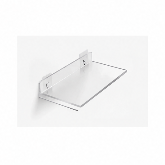 JupiGlow Clear Acrylic Wall Shelf, Perforated Hanging Storage Panel, Plastic Frame, 20–50 cm Width Options for Bathroom and Kitchen
