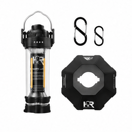 JupiGlow Rechargeable Camping Lantern, 3000 mA 18650 Lithium Battery, Stepless Dimming, 3100K Light, IPX6 Waterproof