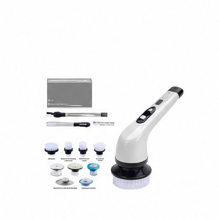 JupiGlow Electric Spin Scrubber, Cordless Waterproof Bathroom Cleaning Brush With Adjustable Handle, 9-in-1 US Version