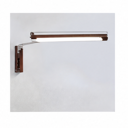 JupiGlow Plug-In Swing Arm Wall Sconce, Dimmable LED Bulb, Iron Japanese-Style Bedroom, Foyer or Study Lighting