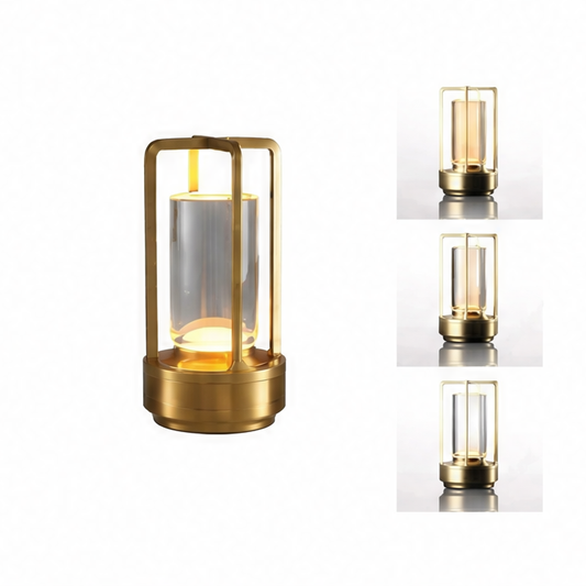 JupiGlow Rechargeable LED Table Lamp, Touch Control, Dimmable 5V Bedroom Light with ABS and Iron Body, Gold, Silver or Black