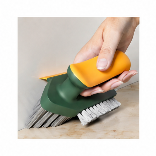 JupiGlow 4-in-1 Crevice Cleaning Tool, Squeegee Brush and Glass Scraper for Kitchen, Bathroom, Floor Grooves and Tires