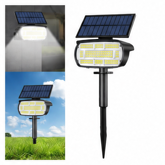 JupiGlow Solar Driveway Lights, 136 LED Dimmable Outdoor Spotlights with 3.7V Power for Garden Paths, Walkways and Landscapes
