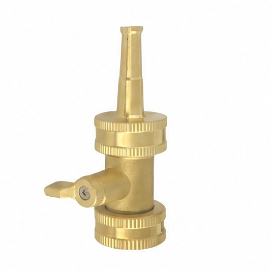 JupiGlow Brass Garden Hose Nozzle, Adjustable Water Flow Valve, Non-Slip Grip for Plant Watering, Car Washing and Outdoor Cleaning