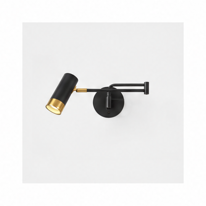 JupiGlow Modern Plug-In Swing Arm Wall Sconce, Rotating Folding LED, AC Powered, Warm White, Black or White for Bedroom