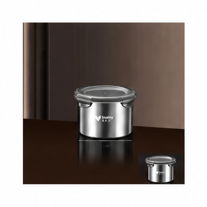 JupiGlow Reusable Stainless Steel Kitchen Canister, Circular Coffee and Tea Storage Jar, 500ml, 900ml or 1400ml