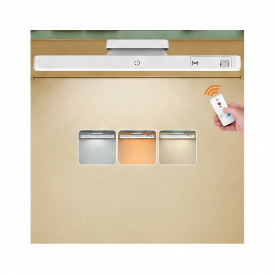 JupiGlow Rechargeable Touch Table Lamp, Magnetic 360° Rotation, 5-Color Lighting, Stepless Dimming, Remote Control, 30 cm ABS Body