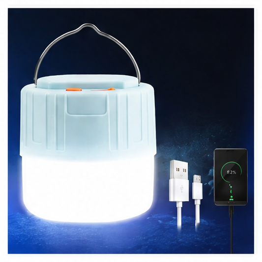JupiGlow Rechargeable LED Camping Lantern, Portable Tent Light for Camping, Fishing and Power Outages, Solar-Charging Models Available