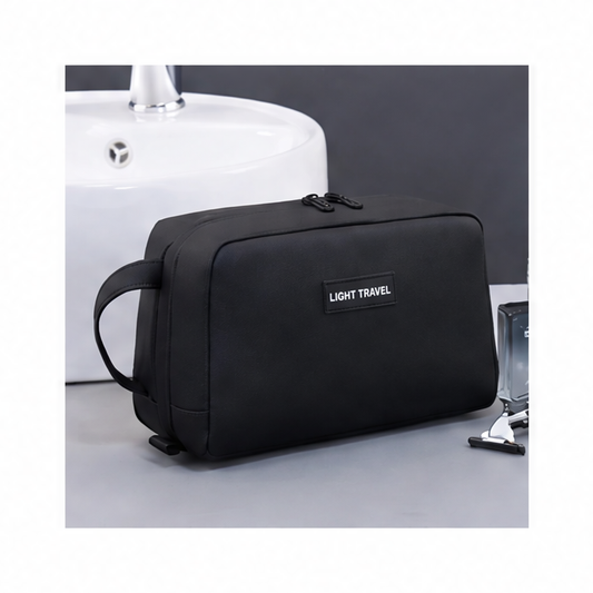 JupiGlow Hanging Toiletry Bag, Water-Resistant Travel Makeup Organizer with Carry Handle, 21x13x9cm Box Shape, Black or Gray