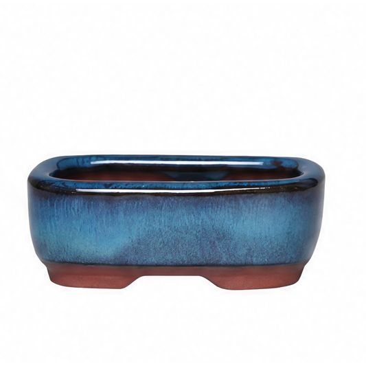 JupiGlow Modern Ceramic Planter, Rectangular Succulent Flower Pot with Drainage Hole and Air Vent, 8.5 x 3.1 cm, 1 or 2 Piece