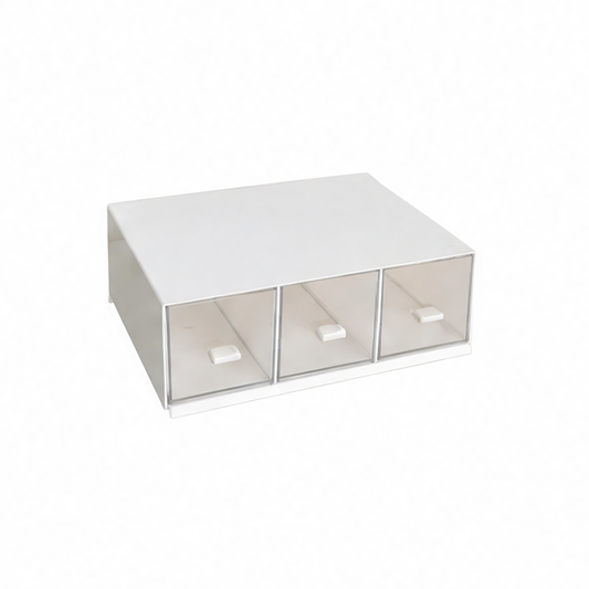 JupiGlow Stackable Pantry Bin, 3-Compartment Plastic Tea Bag Storage Box with Transparent Window, 23 × 16.7 × 7.8 cm