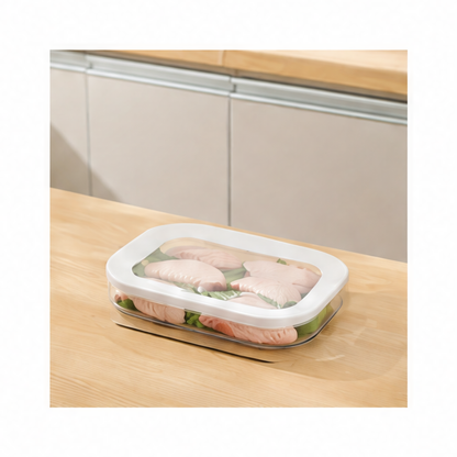 JupiGlow Stackable Food Storage Container, Clear Plastic Deli Organizer with Lid Options for Meat, Cheese, Bacon and Meal Prep