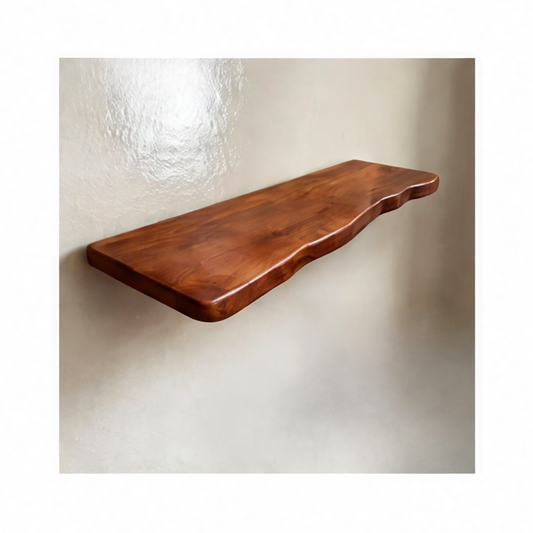 JupiGlow Wall-Mounted Wooden Floating Shelf, Pastoral Farmhouse Style, Storage and Display Shelf for Living Room, Bedroom or Kitchen