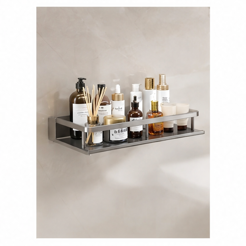 JupiGlow Wall-Mounted Bathroom Storage Rack, Single-Tier Washbasin and Shower Area Organizer, Multiple Design Options