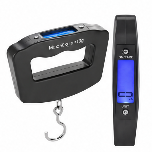 JupiGlow Digital Luggage Scale, 50kg/110lb LCD Travel Baggage Weigher with Kg, Lb and Oz Units, Hook or Webbing Options
