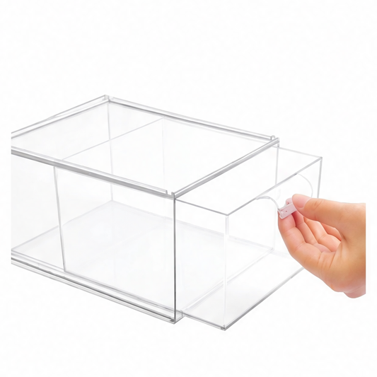 JupiGlow Clear Stackable Acrylic Storage Bin, Compact Pantry, Bathroom and Vanity Organizer for Makeup, Kitchen Cabinets and Sundries