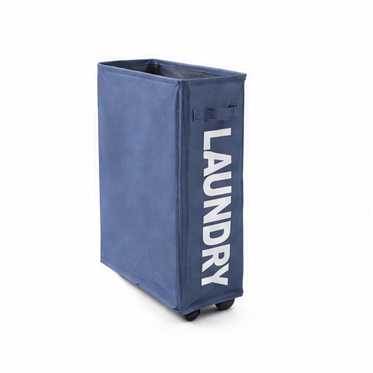 JupiGlow Foldable Wheeled Laundry Basket with Handle, Waterproof Oxford Cloth Slim Storage Hamper in Six Colors