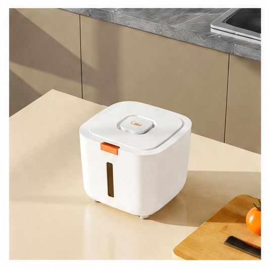 JupiGlow Flour Storage Container, Waterproof Plastic Rice and Grain Box with Lid, 5kg and 10kg Options for Kitchen Pantry Organization