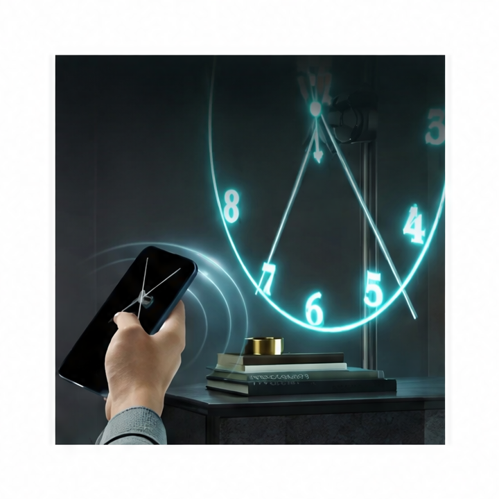 JupiGlow Modern Digital Projector Wall Clock, Circular Plastic LED Design with Swingable LUMINOVA Feature and 14–65cm Sheet Sizes