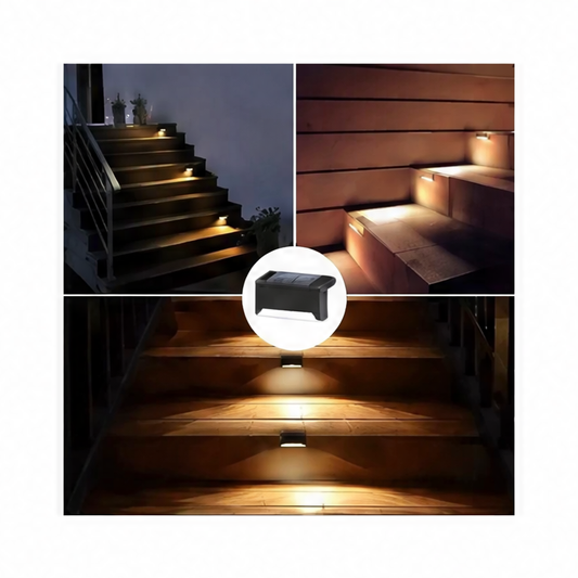 JupiGlow Solar Fence Lights, LED Deck and Step Lamps, Self-Contained 1.2V Outdoor Lighting in Black or Brown, 4 to 32-Piece Sets