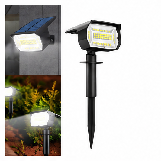 JupiGlow Solar Landscape Spotlight, 72 LED Outdoor Garden Light, 3 Brightness Modes, ABS Body for Yard and Path Lighting