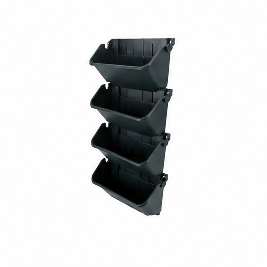 JupiGlow 4-Pot Vertical Wall Planter, Space-Saving PP Garden Display for Flowers, Vegetables and Indoor or Outdoor Plants