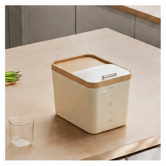 JupiGlow Flour Storage Container, Waterproof Grain Box with Lid, Moisture- and Insect-Resistant Rice Keeper, 5 kg, 10 kg or 15 kg