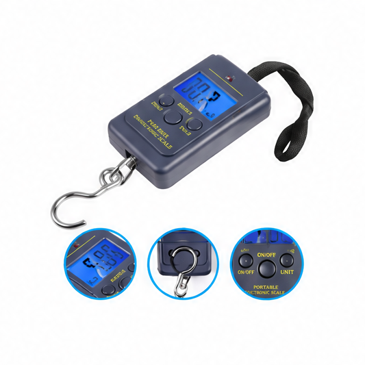JupiGlow Portable Luggage Scale, 50kg Capacity, 10g Graduation, LCD Display, 1m Retractable Tape Measure for Travel
