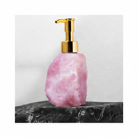 JupiGlow Natural Crystal Stone Soap Dispenser, Gold Pump, Rose Quartz, Clear Quartz, Tiger Eye and 5 More Options for Home or Travel