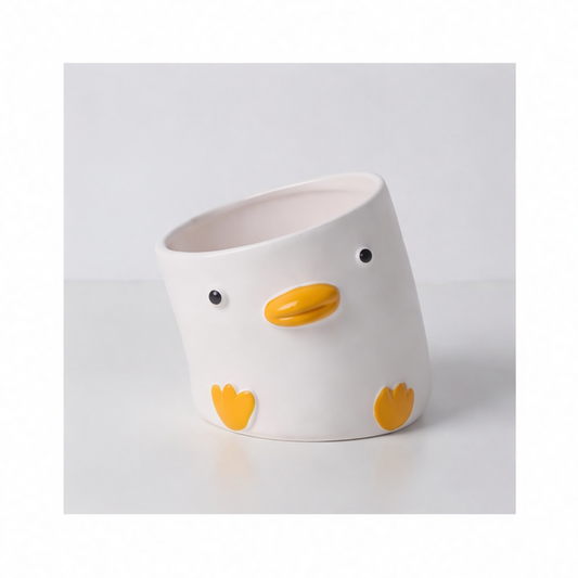 JupiGlow Ceramic Animal Planter, Cute Porcelain Succulent Pot for Cacti and Desktop or Balcony Home Décor, 9 cm, Giant Option
