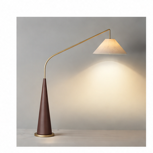 JupiGlow Wabi-Sabi Arched Wood Floor Lamp, Fabric Shade, AC 90-260V, Assembly Design with Warm, Cool or Tri-Color Light Options